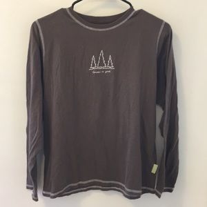 Brown Life is Good long sleeve t-shirt